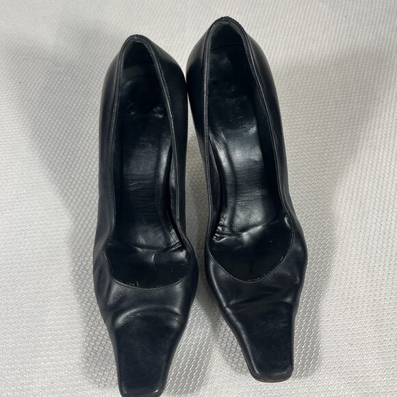 Gucci Shoes - Gucci Women's Black Leather Pointed-Toe Heel Pumps 34.5 C‎